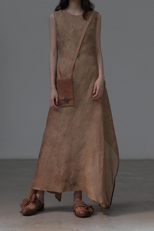 MUTEDANCE Handgefärbtes doppelt bedrucktes Kleid D20SS-KAL36